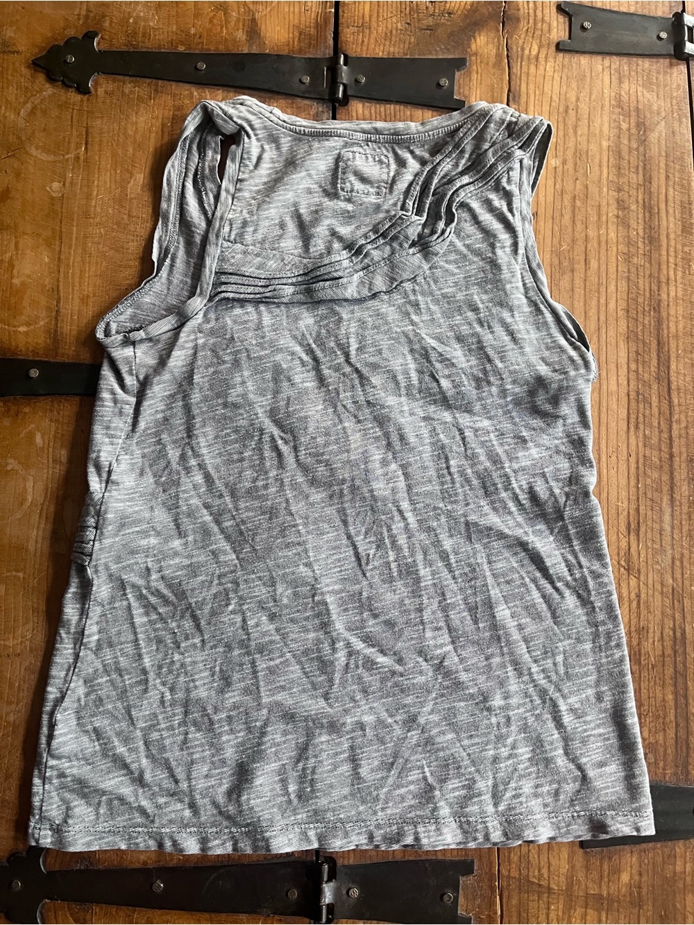 Women's Gray Ruffle Detail Tank Top - Picture 3 of 4